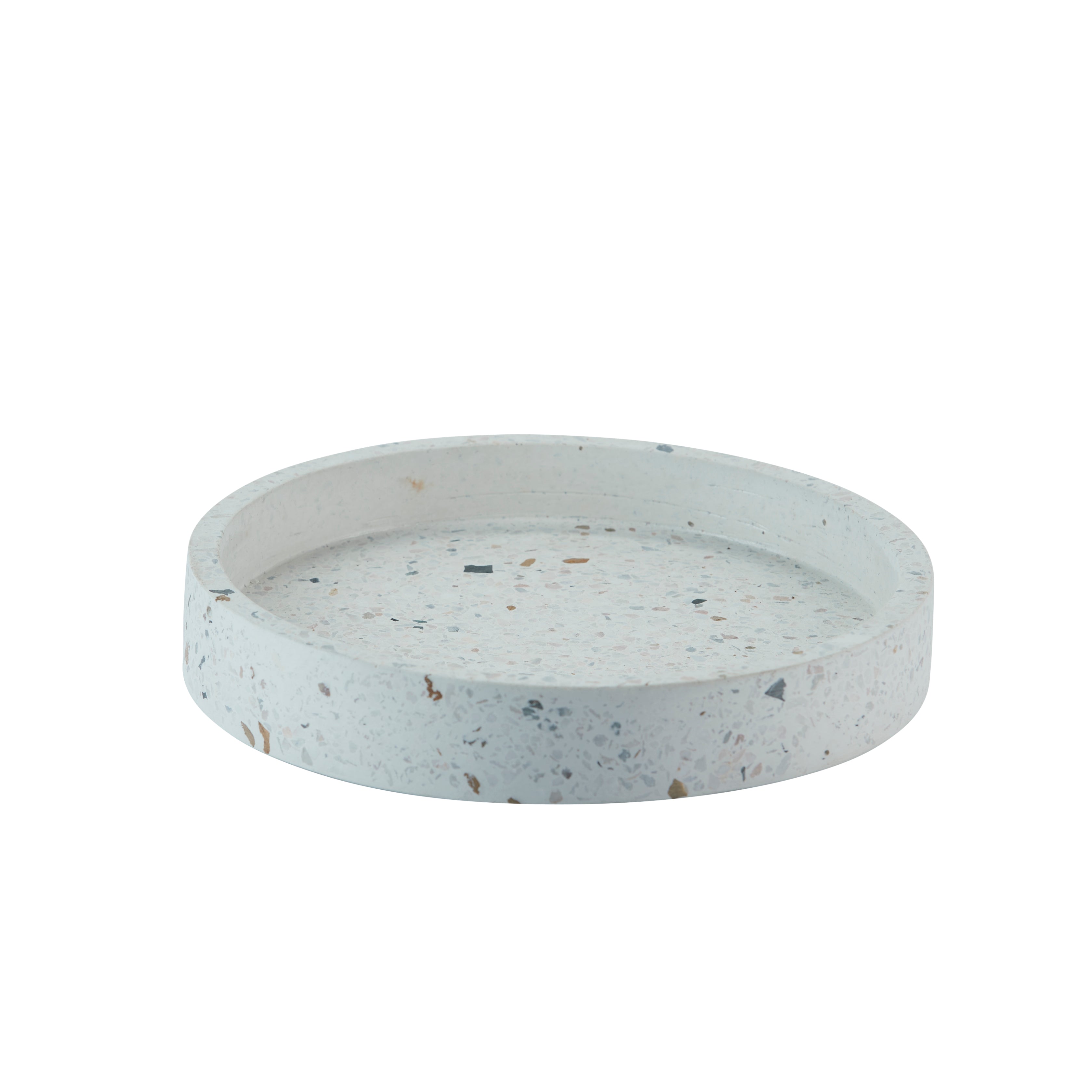 Terrazzo fad, hvid - Ø20,5 cm.